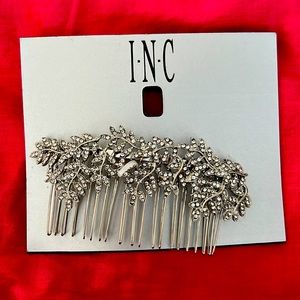 INC silver rhinestone hair comb